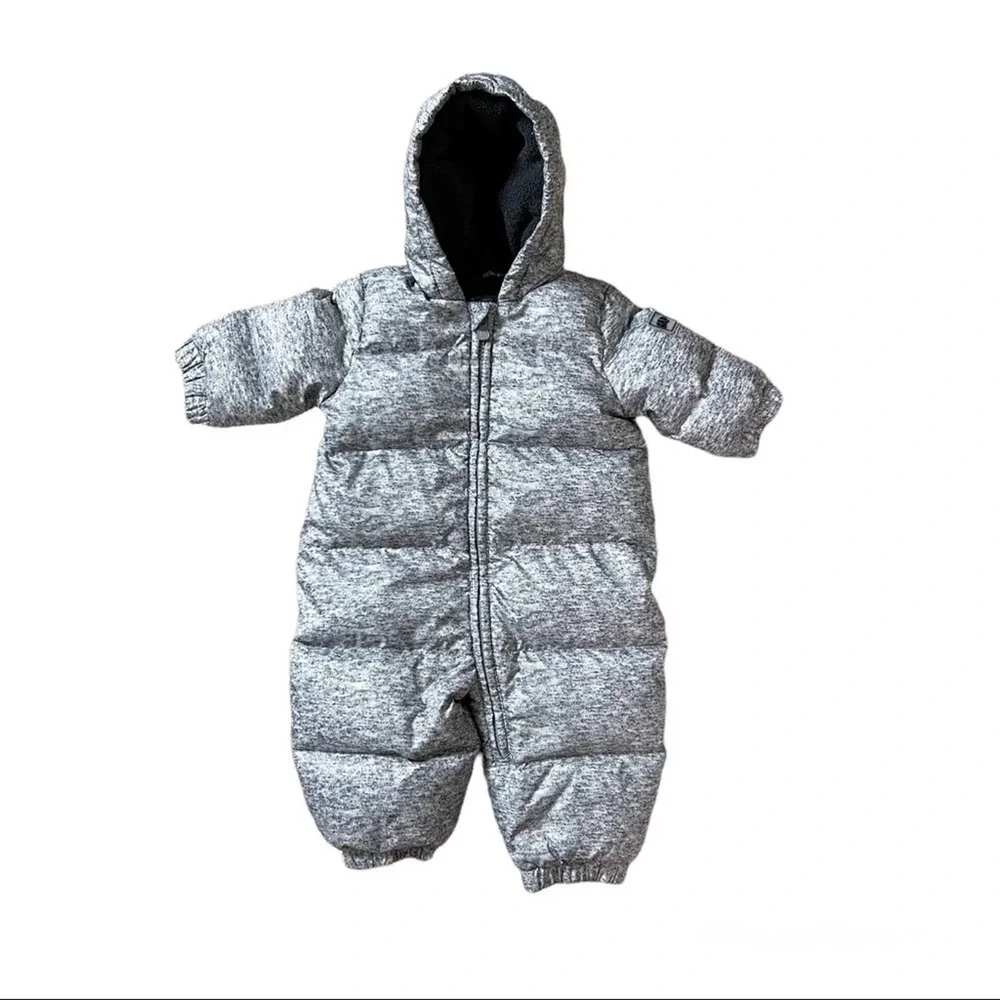 Baby Gap Down Feather Snowsuit Gray 0-6 Months